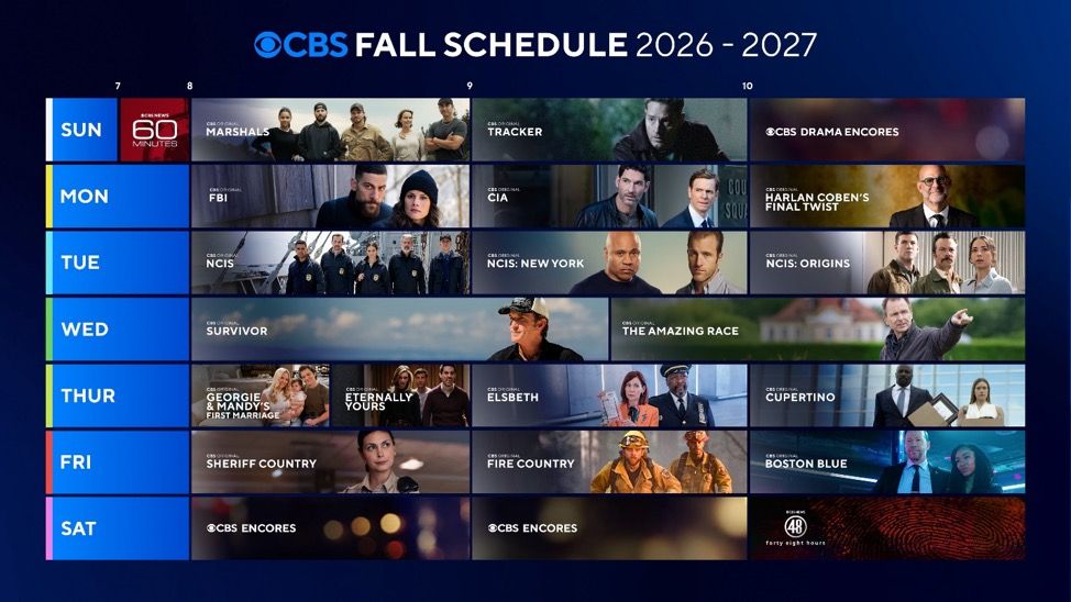 CBS Fall Schedule 2026-2027